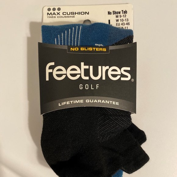 Feetures Elite Golf Max Cushion No Show Socks - Ocean Storm - Picture 1 of 3